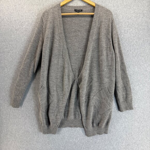 Eileen Fisher Women's Medium Gray‎ Cardigan Sweater Baby Alpaca Wool Open Front - Picture 1 of 16